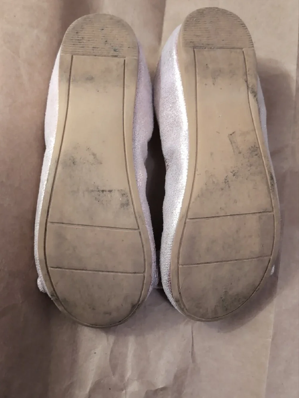 Girls Sparkle Mary Jane and Bow Ballet Flats - Pink & Ivory